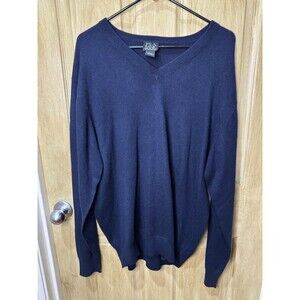 Joseph A Bank travelers collection 100% cashmere Blue V-neck sweater Large